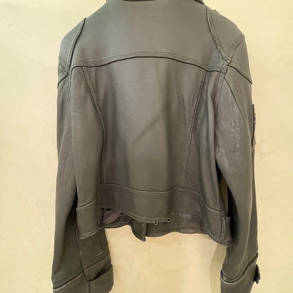 Michael Kors, Dark Grey Leather Moto Jacket,
Size XL - Picture 4 of 4